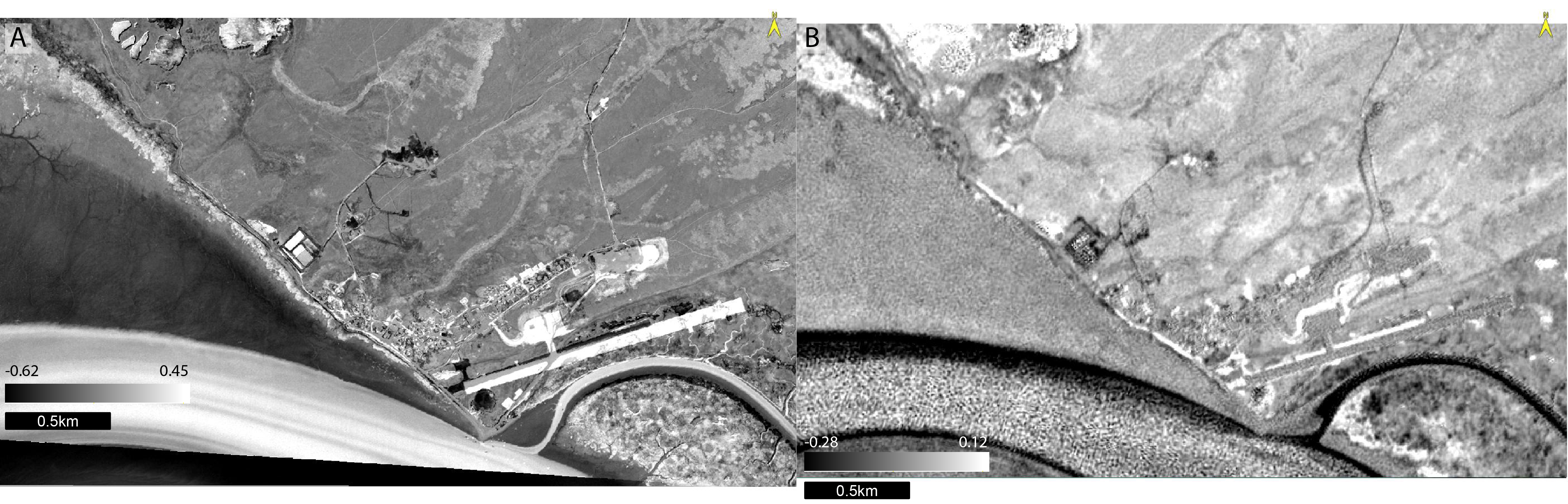**NDVI difference images for RE and PGC**